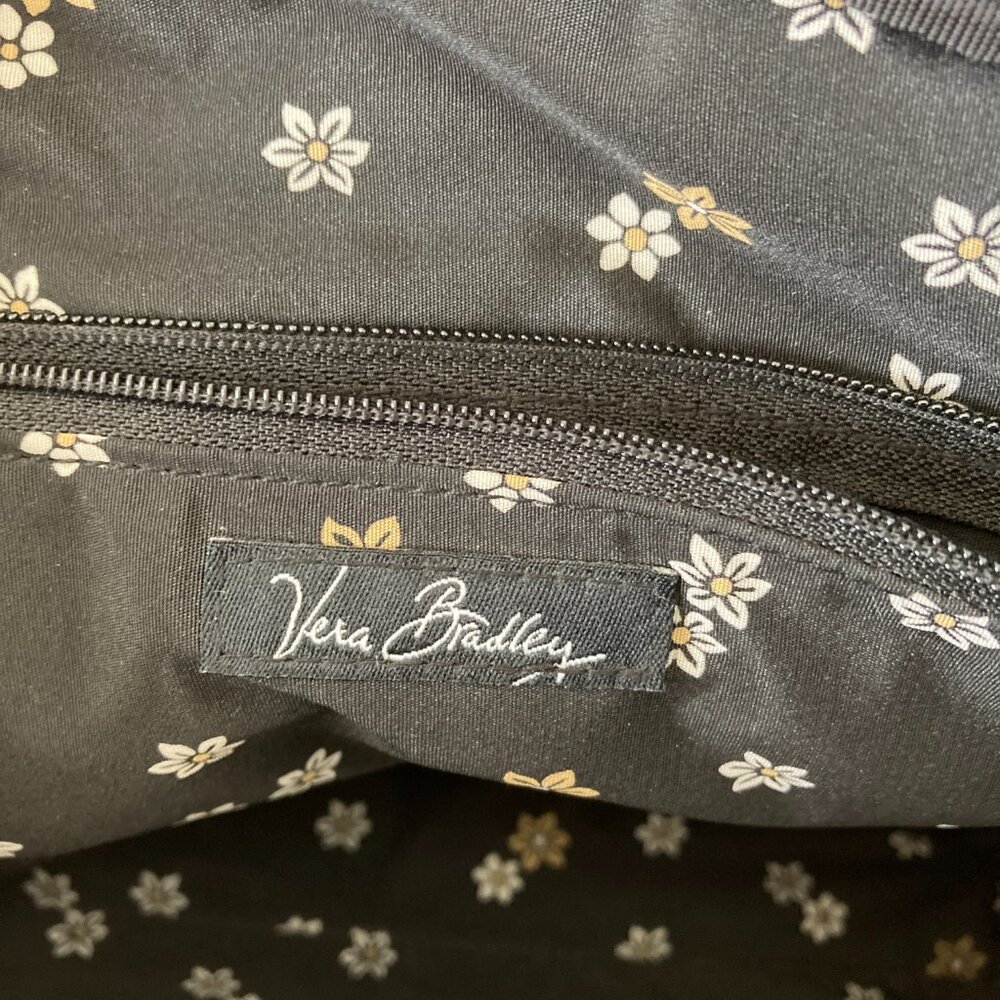 Vintage Vera Bradley Small Black Quilted Microfiber Satchel/Tote - Picture 6 of 7
